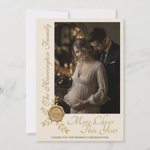 More Cheer This Year Christmas Family Photo Seal Holiday Card