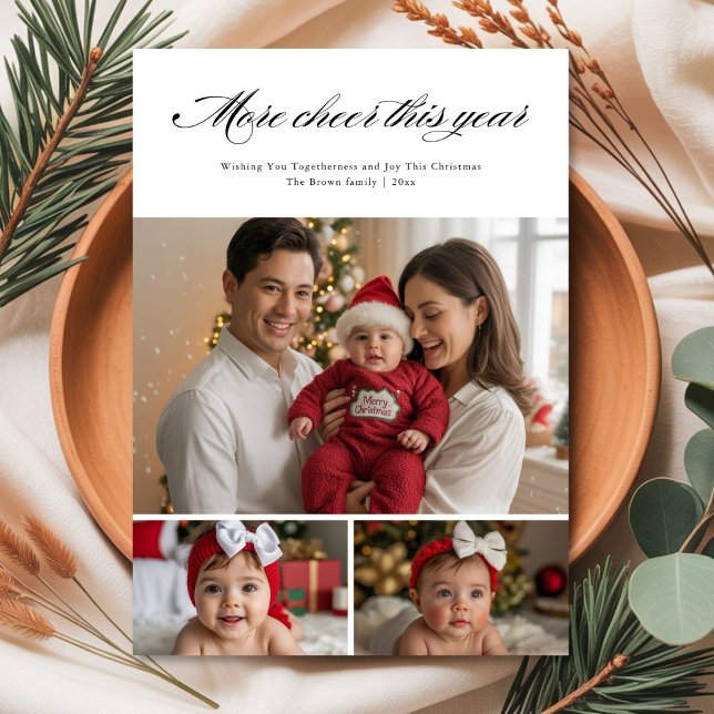 More Cheer This Year – Joyful Family Christmas Hol Holiday Card (Creator Uploaded)
