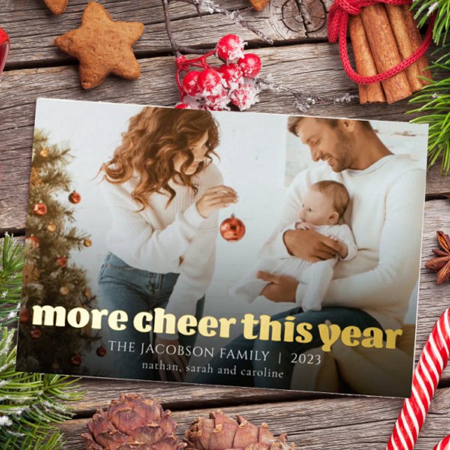 More Cheer This Year New Baby Foil Holiday Card (Creator Uploaded)