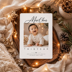 More Cheer This Year Script Christmas Photo  Holiday Card