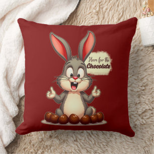 More Chocolate – Funny Easter Bunny - almofada Cushion