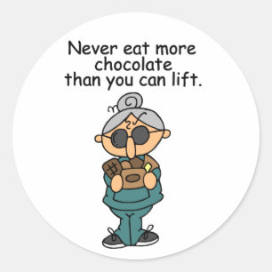 More Chocolate Humour Classic Round Sticker