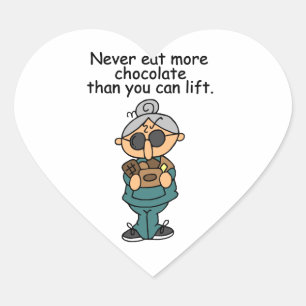 More Chocolate Humour Heart Sticker