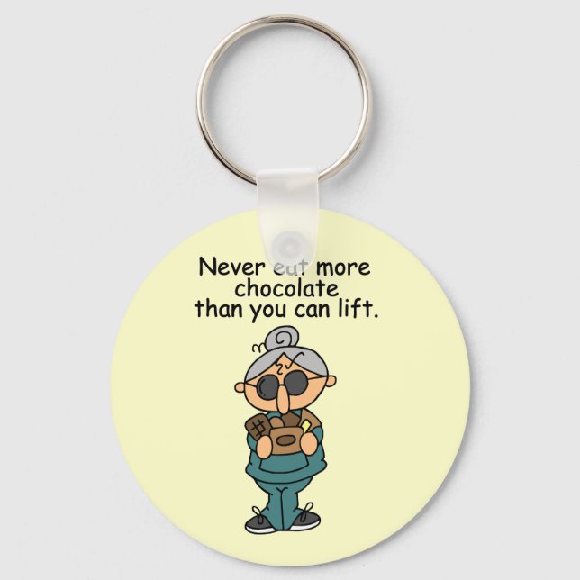 More Chocolate Humour Key Ring (Front)