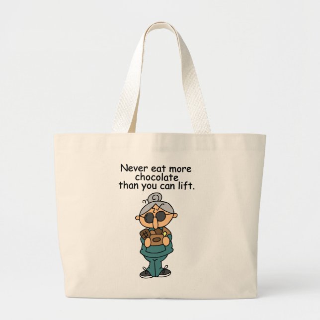 More Chocolate Humour Large Tote Bag (Front)