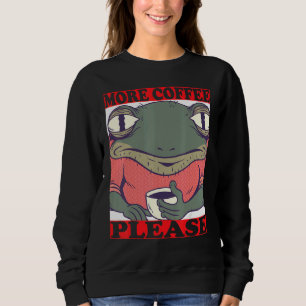 more coffee frog with coffee cup and coffee quack sweatshirt