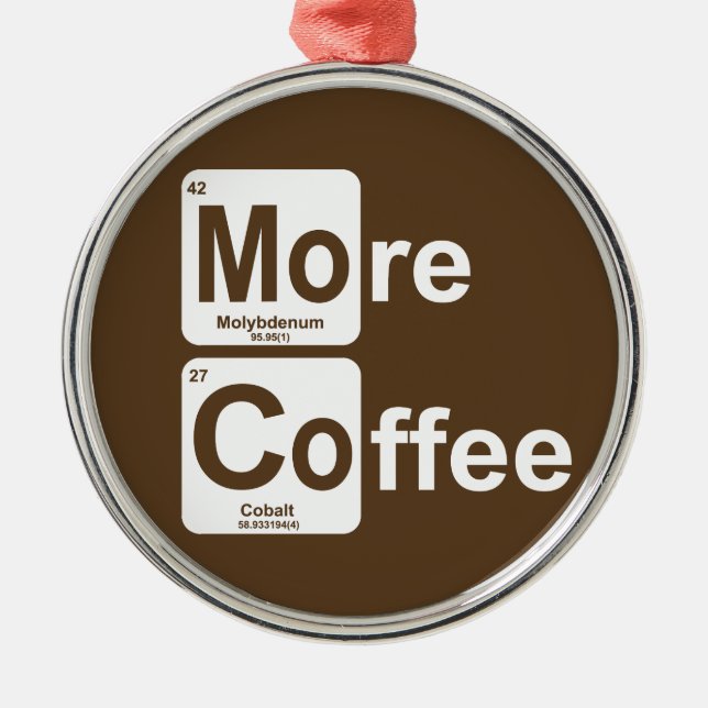 More Coffee Periodic Table Metal Tree Decoration (Front)