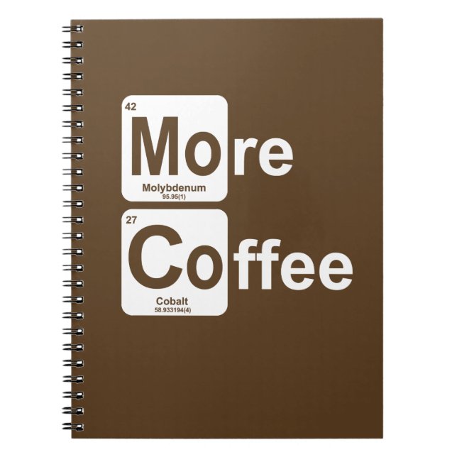 More Coffee Periodic Table Spiral Notebook (Front)
