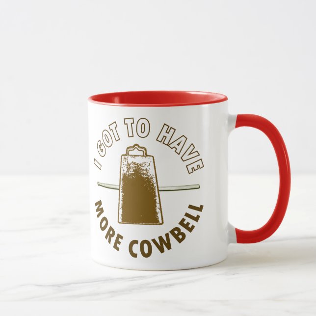 MORE COWBELL -funny/humour/music/rock Mug (Right)