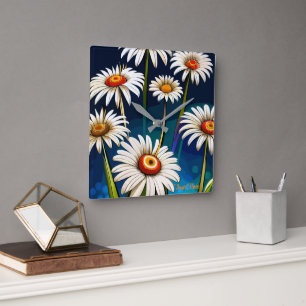 More Daisies: Floral Fun and Joy Square Wall Clock
