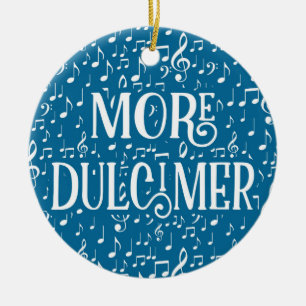 More Dulcimer - Blue White Music Ceramic Tree Decoration