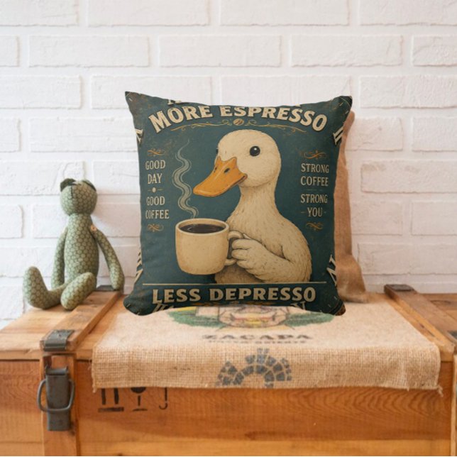 More Espresso Less Depresso Coffee Lover Cushion (Creator Uploaded)