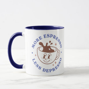 More Espresso Less Depresso Retro Coffee Mug