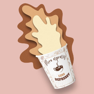More espressy less depressy   coffee beans pattern paper cups