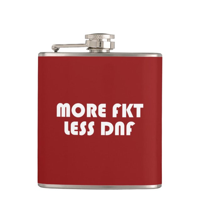 More FKT, Less DNF Hip Flask (Front)