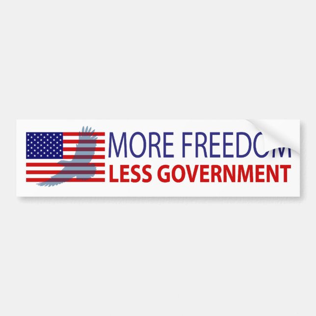 More Freedom Less Government Bumper Sticker (Front)