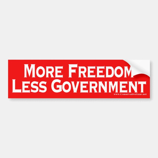 more freedom less government bumper sticker (Front)