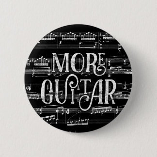 More Guitar Chalkboard - Black White Music 6 Cm Round Badge