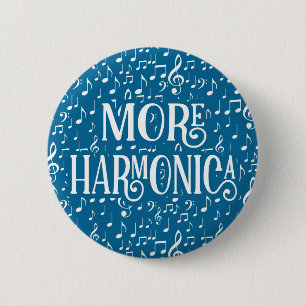 More Harmonica - Blue White Music 6 Cm Round Badge