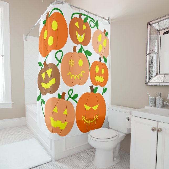 More Jack-o-Lanterns Shower Curtain (In Situ)