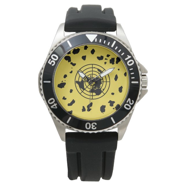 MORE LAND #GLOBEXIT Watch (yellow background) (Front)