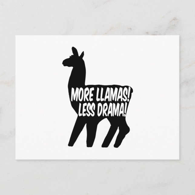 More Llamas Less Drama Postcard (Front)