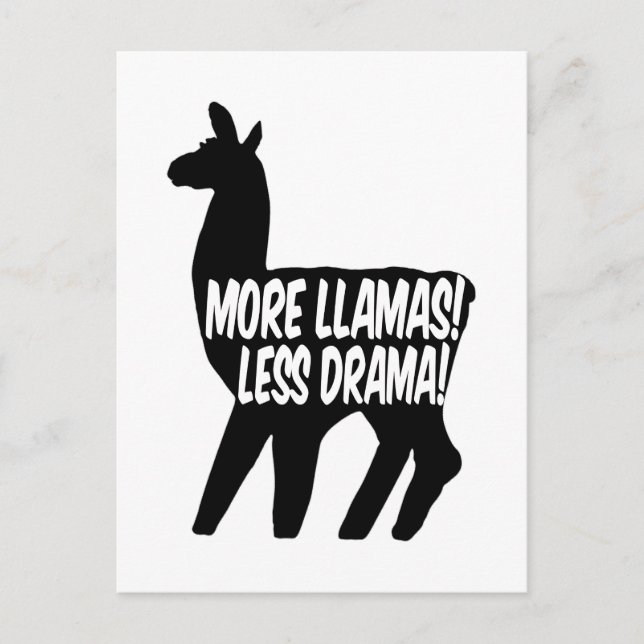 More Llamas Less Drama Postcard (Front)