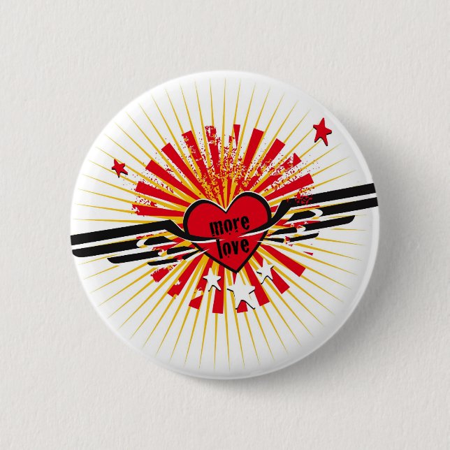 "More Love" 6 Cm Round Badge (Front)