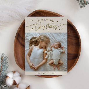 More Love This Christmas Cream Photo Birth Announcement