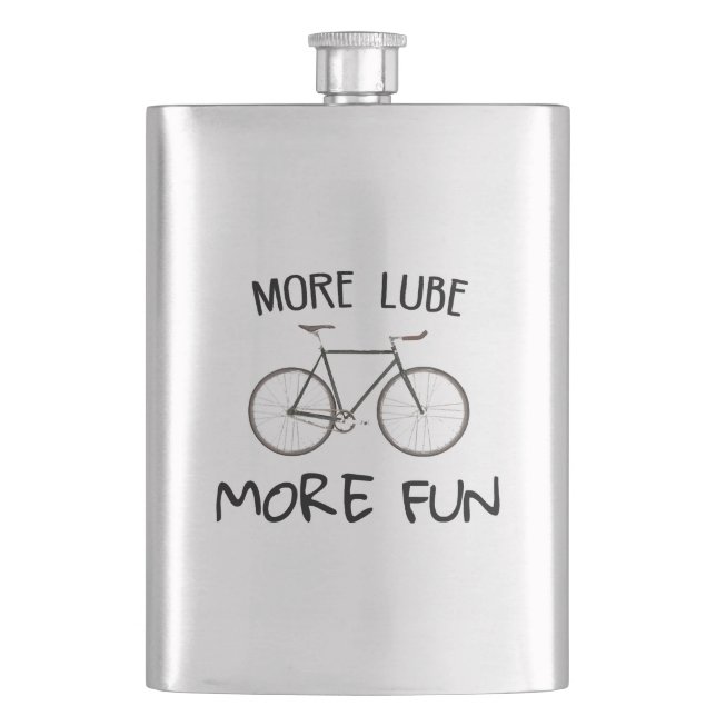 More Lube More Fun Cycling Hip Flask (Front)