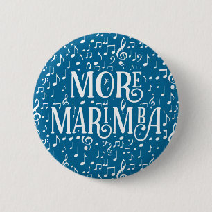 More Marimba - Blue White Music 6 Cm Round Badge
