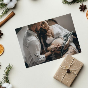 More + Merrier Christmas Pregnancy Holiday Photo Invitation