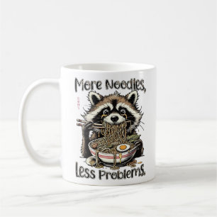 More noodles less problems raccoon eating ramen coffee mug
