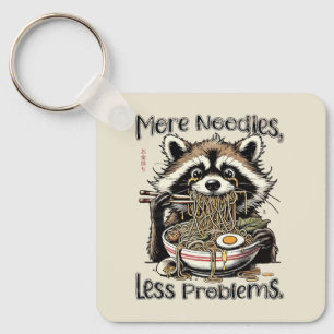 More noodles less problems raccoon eating ramen key ring