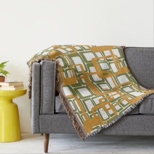 More Open Mid-Century Modern Rectangles Again  Throw Blanket