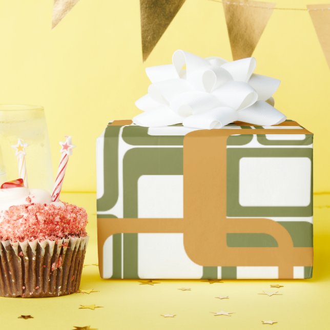 More Open Mid-Century Modern Rectangles Again  Wrapping Paper (Birthday Party)