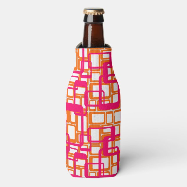 More Open Mid-Century Modern Rectangles Bottle Cooler (Bottle Front)