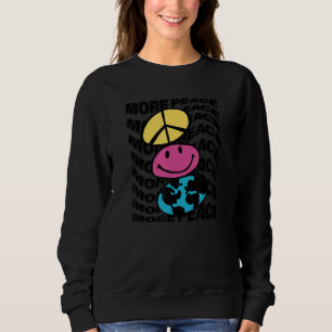 More Peace Trippy Repeat Peace Sign Happy Face Ear Sweatshirt