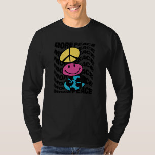 More Peace Trippy Repeat Peace Sign Happy Face Ear T-Shirt
