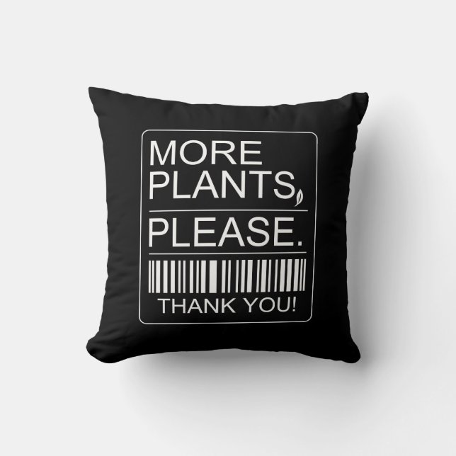 More Plants Please Indoor Plant Lover Gift Cushion (Front)