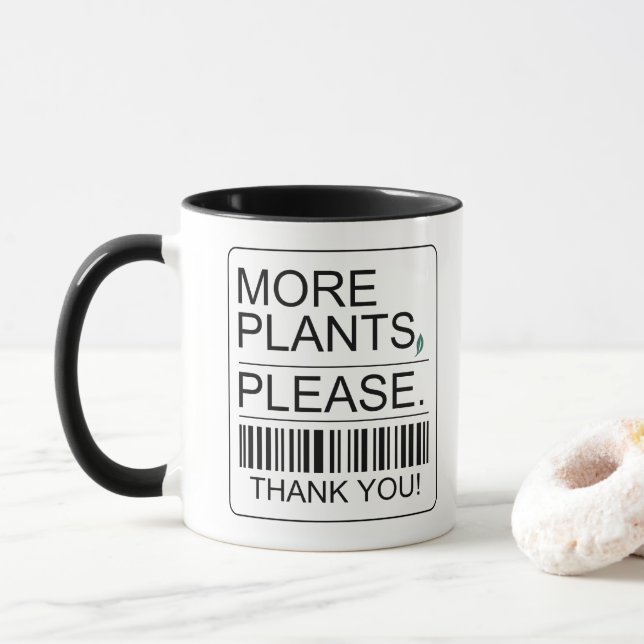More Plants Please Indoor Plant Lover Gift Mug (With Donut)