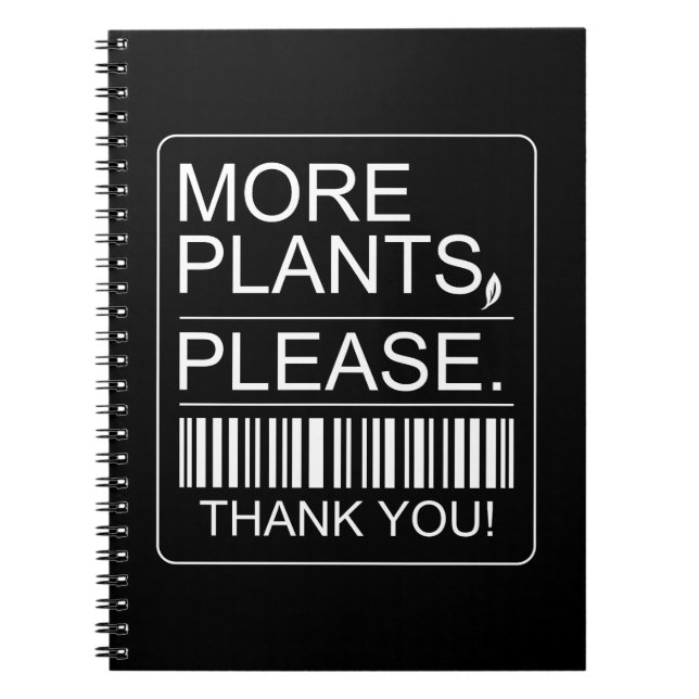 More Plants Please Indoor Plant Lover Gift Notebook (Front)