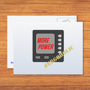 More power funny erging rower's postcard