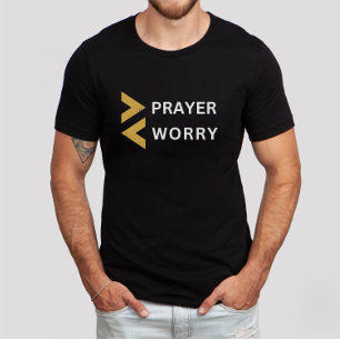 More Prayer Less Worry Minimalist Christian Faith T-Shirt