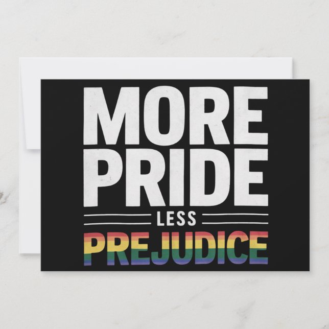 More Pride Less Prejudice Lgbt Gay Pride Month Invitation (Front)