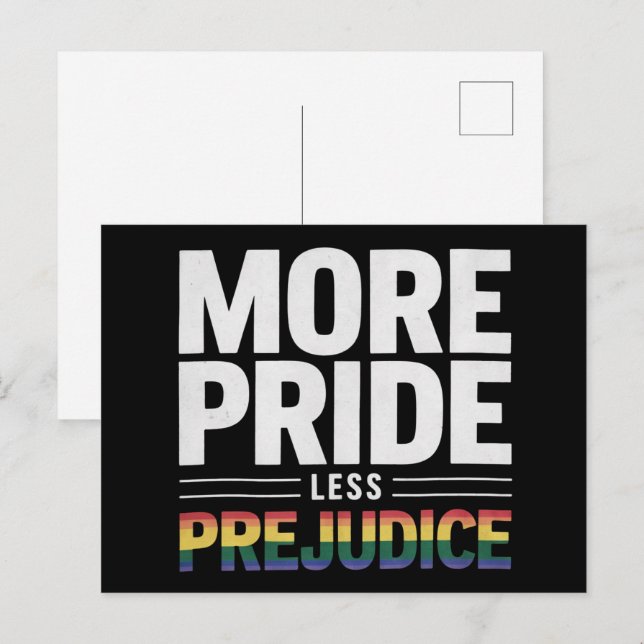 More Pride Less Prejudice Lgbt Gay Pride Month Postcard (Front/Back)