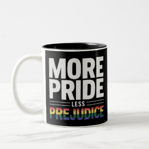 More Pride Less Prejudice Lgbt Gay Pride Month Two-Tone Coffee Mug