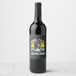 More Pride Less Prejudice LGBT Gay Pride Month Wine Label