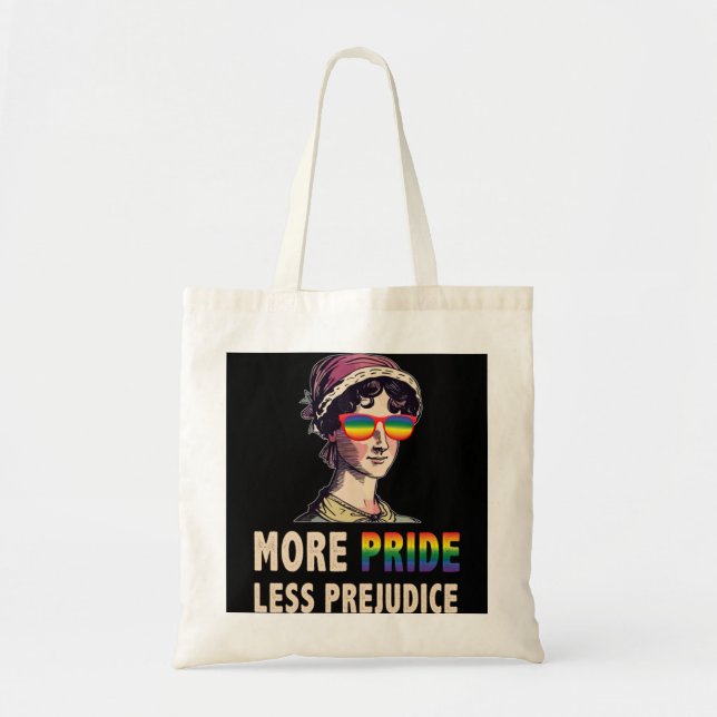 More Pride Less Prejudice Lgbt Gay Proud Ally Prid Tote Bag (Front)
