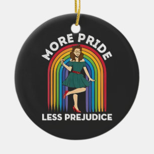 More Pride Less Prejudice LGBT Pride Month  Ceramic Tree Decoration